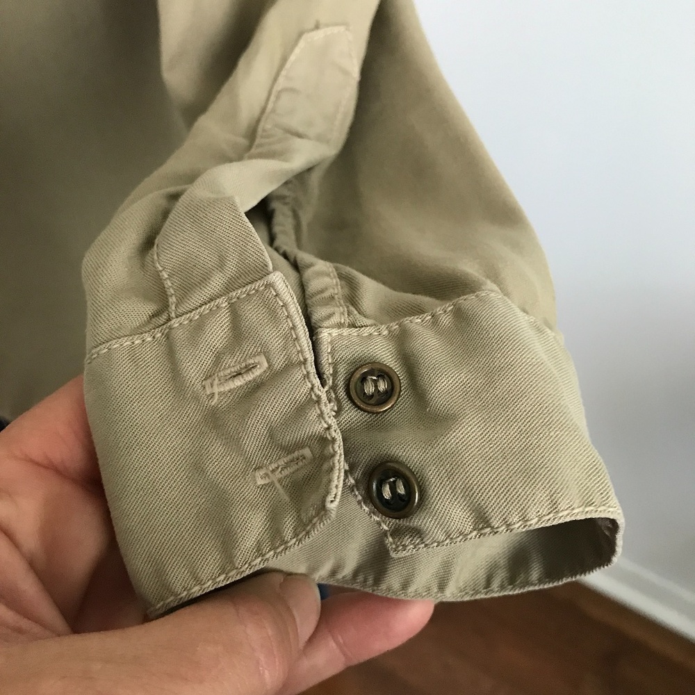 Zara - Tan Military Long Sleeve Button Up Shirt - Picture 12 of 15